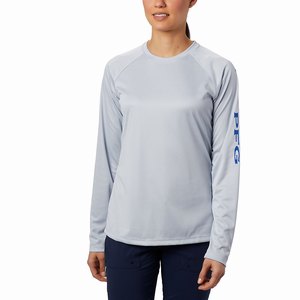 Columbia PFG Tidal Tee™ Heather Långärmad Tröja Dam Grå/Blå (JWHEI3087)